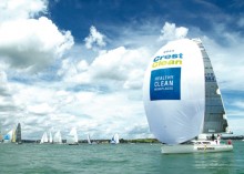 Branded spinnaker in Round North Island race